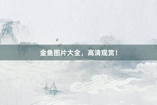 金鱼图片大全，高清观赏！
